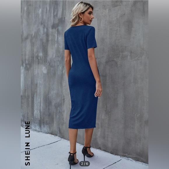 SHEIN Blue Bodycon Dress - Picture 2 of 2